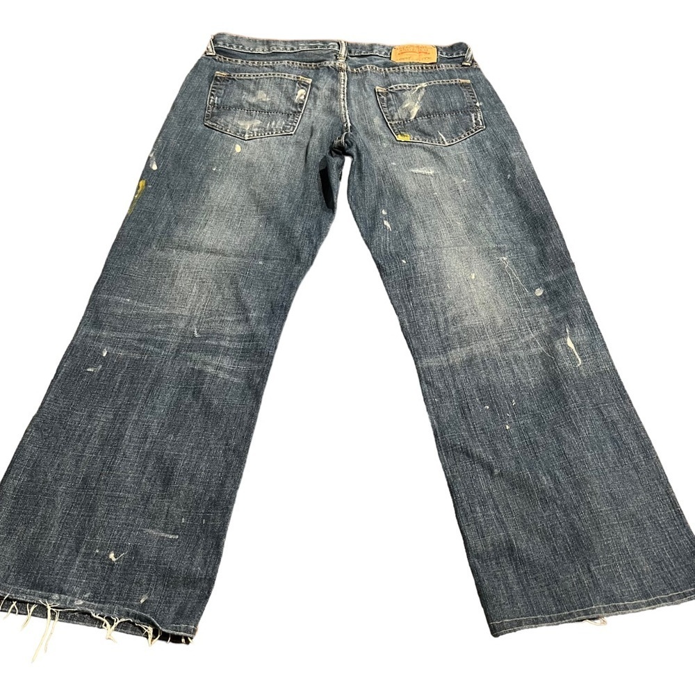 Abercrombie & Fitch Men’s Button Fly Distressed Jeans Paint Splatter Low Rise 34 - Picture 2 of 12